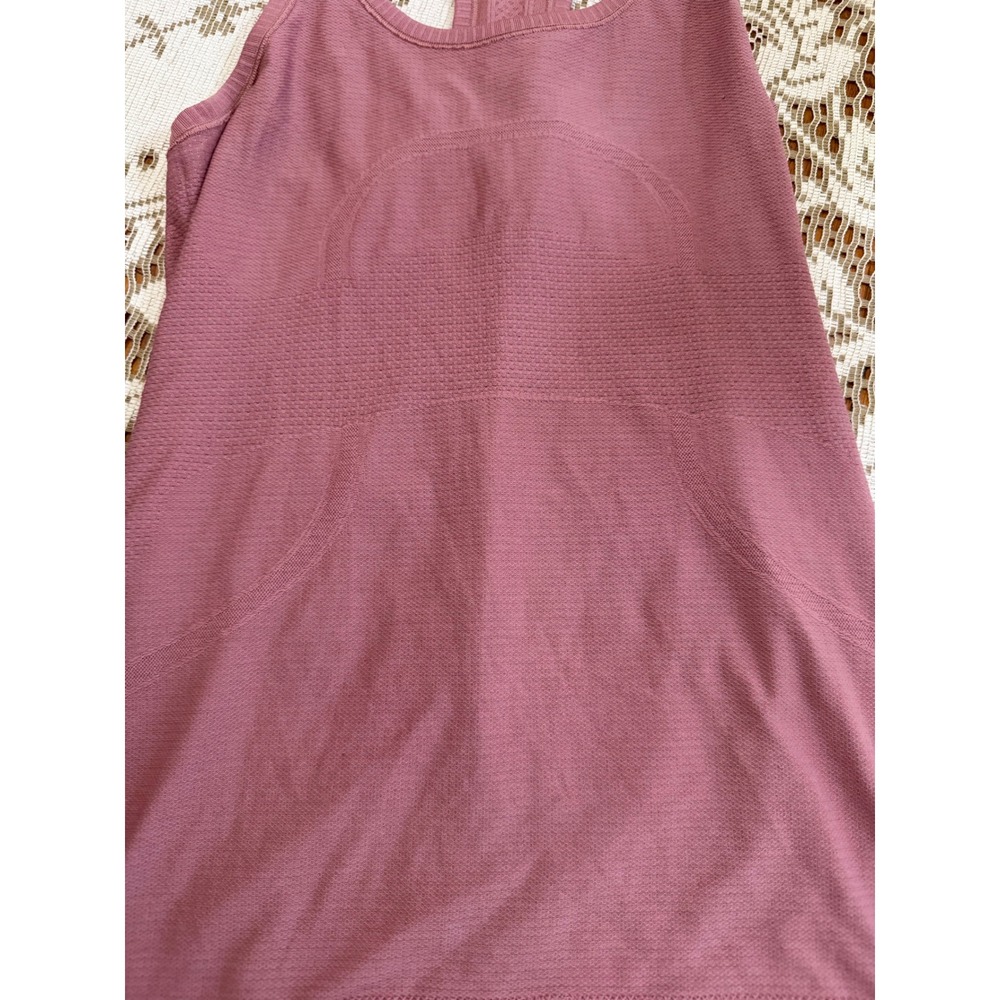 Lululemon Swiftly Tech Racerback Tank Top 2.0 Pink Mauve Run With Heart Womens - Picture 3 of 7